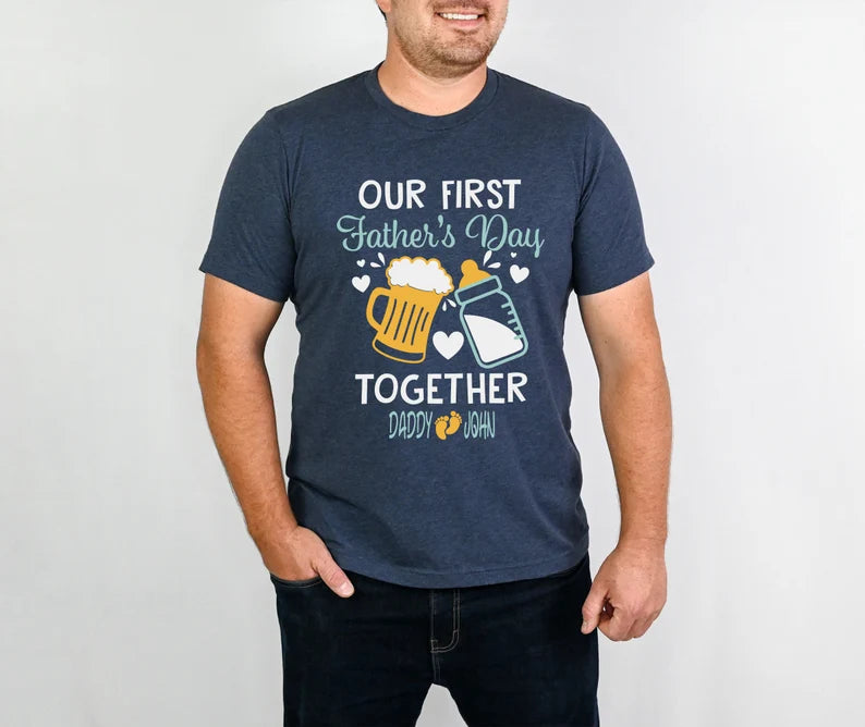 Our First Father's Day Shirt | Custom Daddy & Baby Beer Milk Bottle Gift