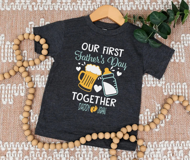 Our First Father's Day Shirt | Custom Daddy & Baby Beer Milk Bottle Gift