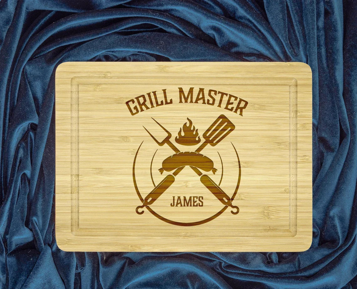 personalized-Grill-Master-bamboo-cutting-board