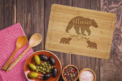 Engraved Cat Mom Cutting Board, Personalized Mother's Day Gift