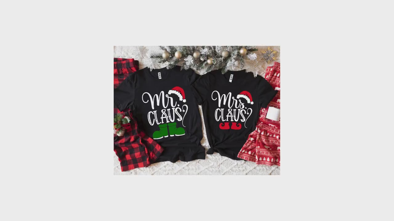 Mrs. Claus and Mr. Claus Couples Christmas Shirts video.