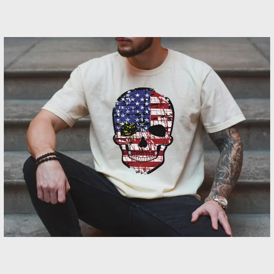 skull and flag shirt