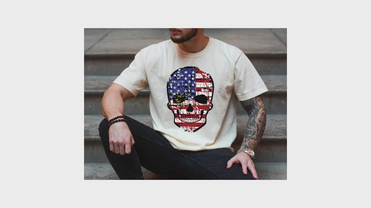 skull and flag shirt