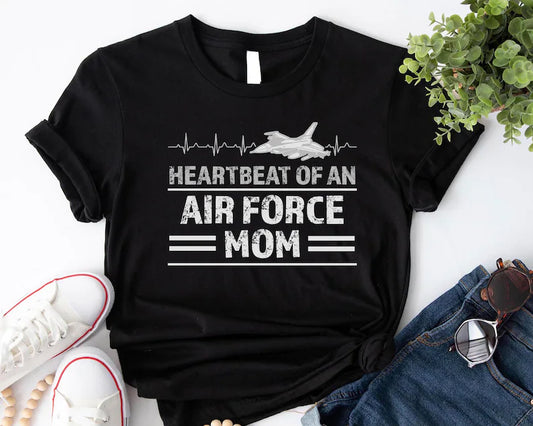 Heartbeat of an Air Force Mom Shirt - A Tribute to Military Mothers on Mother's Day