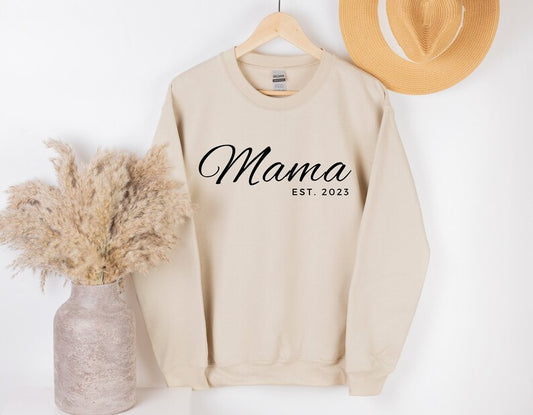 Timeless Love: Custom Mama Est Sweatshirt - Personalized Mother's Day & Birthday Gift for the Extraordinary Mom