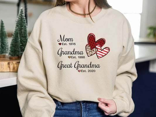 Generations of Love: Mom Grandma Great Grandma Sweatshirt - Perfect Mothers Day Gift for the Legacy of Love