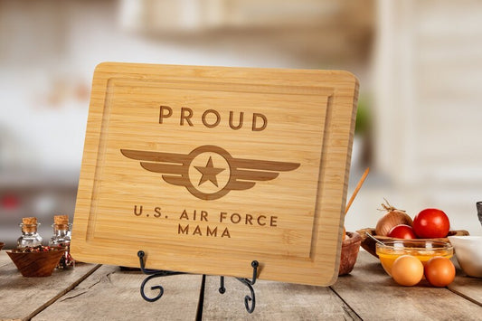 Proud U.S. Air Force Mama Cutting Board, Mother's Day Gift