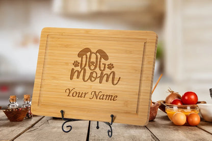 Engraved Dog Mom Cutting Board , Personalized Mother's Day Gift
