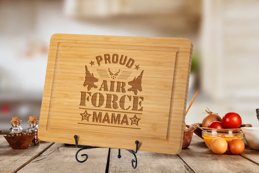 Proud Air Force Mama Cutting Board, Unique Mother's Day Gift