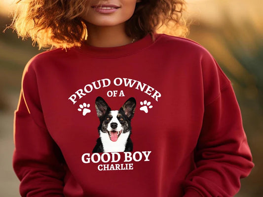 Custom Dog Photo Sweatshirt Cozy Pet Lover Gift