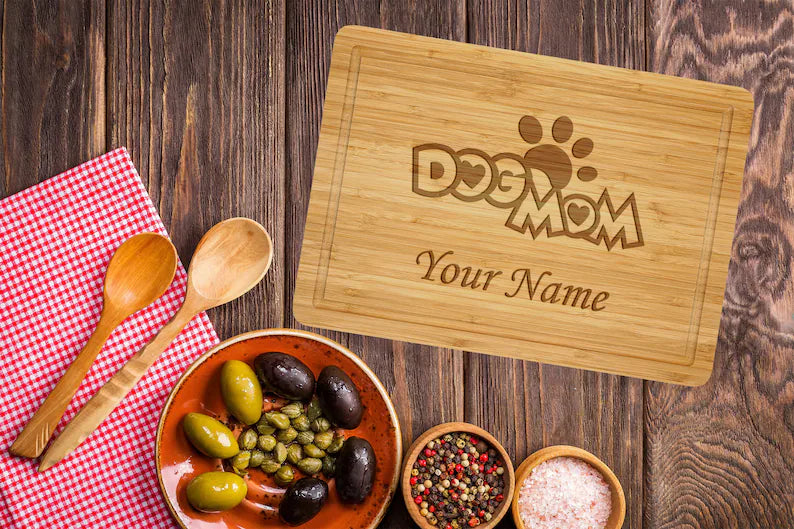 Personalized Dog Mom Cutting Board, Unique Mother's Day Gift
