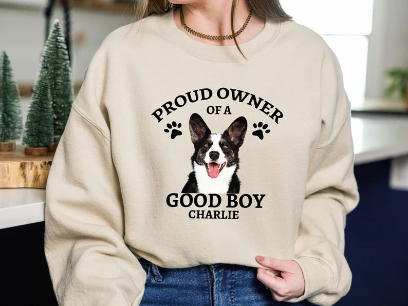 Custom Dog Photo Sweatshirt Cozy Pet Lover Gift