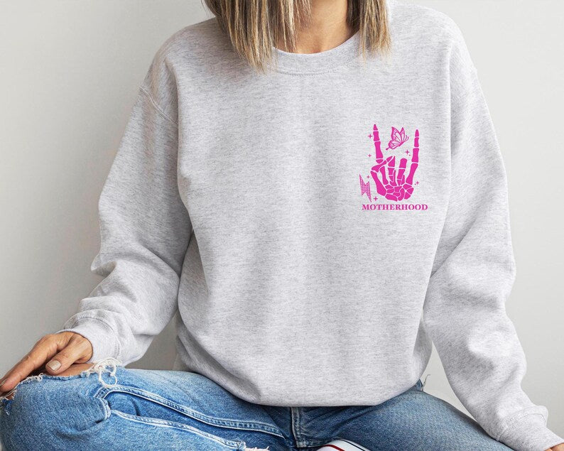 Rock Motherhood in Style: 'Some Day I Rock It' Skeleton Motherhood Sweatshirt - Ideal Mothers Day Gift