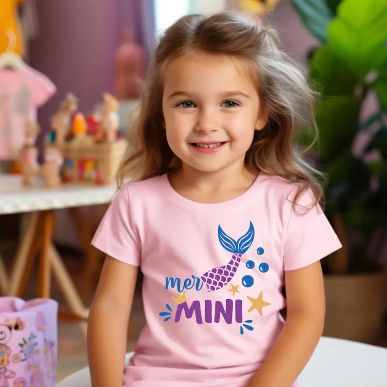 Mer Mama Mer Mini T-shirt - Perfect Mother's Day Matching Shirt for Mermaid Mama and Mini