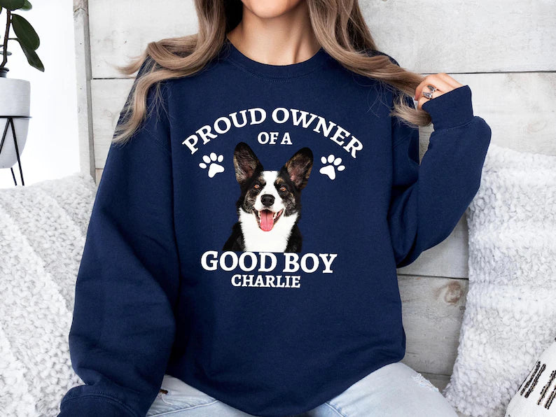 Custom Dog Photo Sweatshirt Cozy Pet Lover Gift