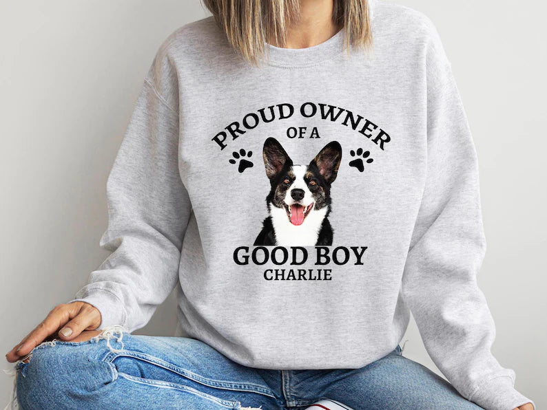 Custom Dog Photo Sweatshirt Cozy Pet Lover Gift