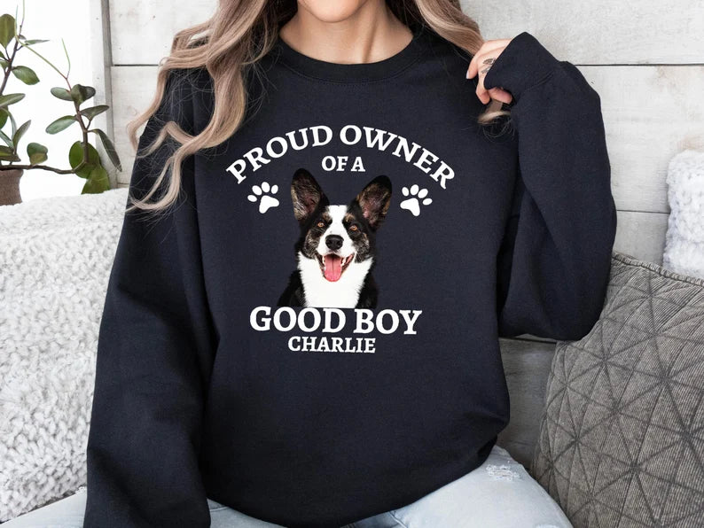 Custom Dog Photo Sweatshirt Cozy Pet Lover Gift