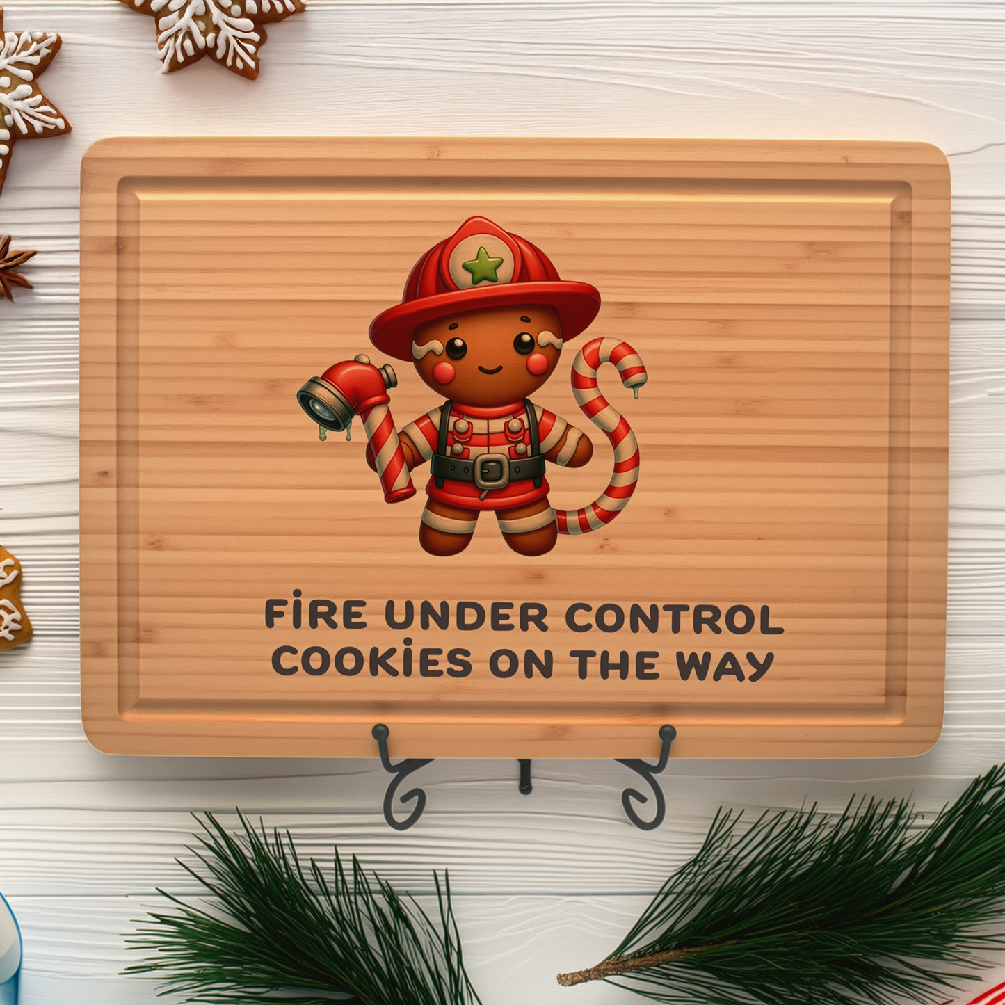 Fire under control cookies on the way, handmade sublimation cutting board, perfect gift!